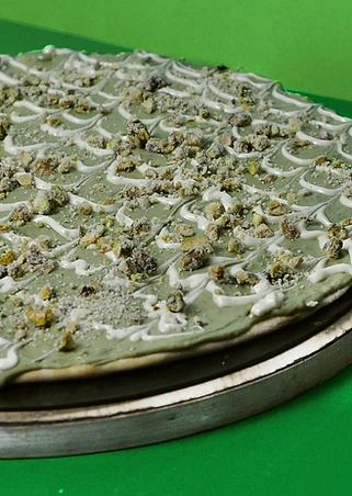 Pizza doce de pistache